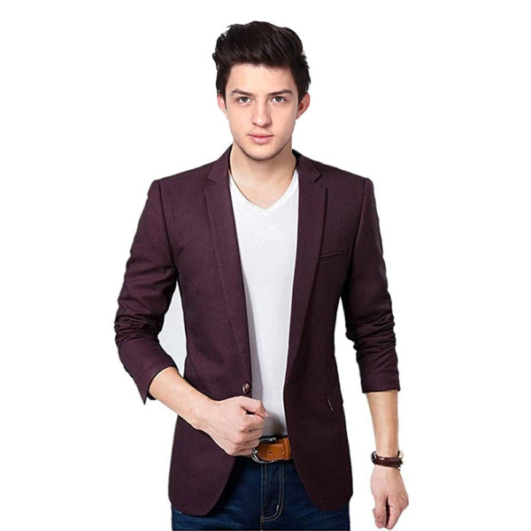 Worsted Blazer For Men Purple Color