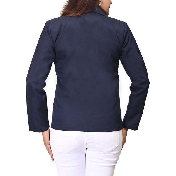 Women Blue Blazer with 2 Button - Image 2