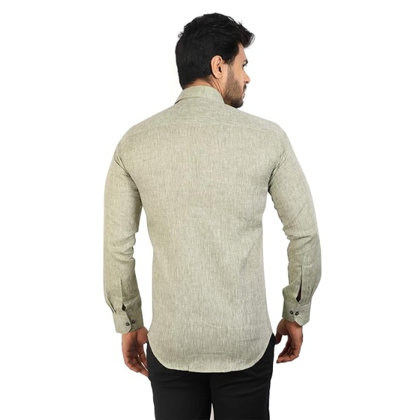 Formal Office Wear Dark Green (Plain) Shirt for Mens - Image 2