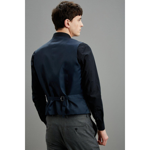 Tailored Fit Grey Grindle Waistcoat - Image 3