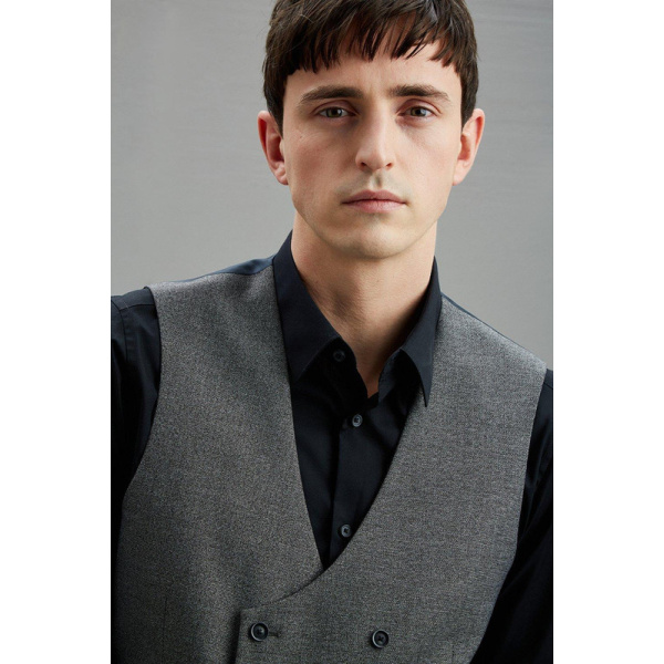 Tailored Fit Grey Grindle Waistcoat - Image 4