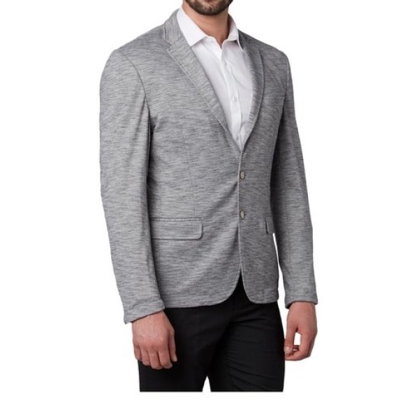 Men Grey Slim Fit Single-Breasted Casual Blazer - Image 2