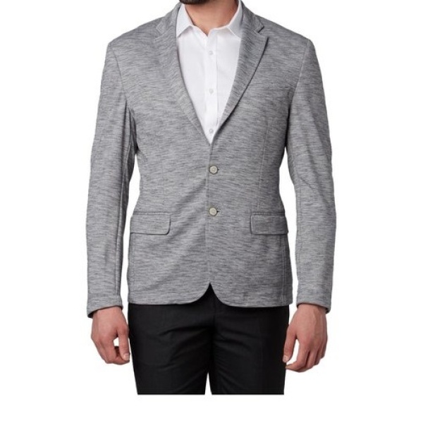 Men Grey Slim Fit Single-Breasted Casual Blazer - Image 5