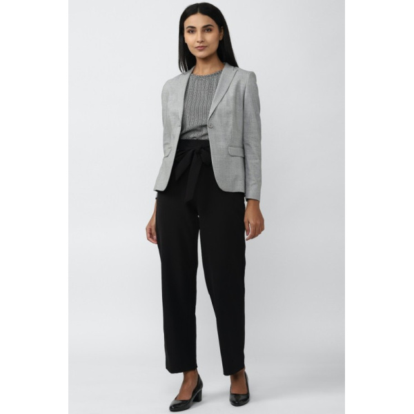 Women Design Single Breasted Formal Blazer (Grey) - Image 5