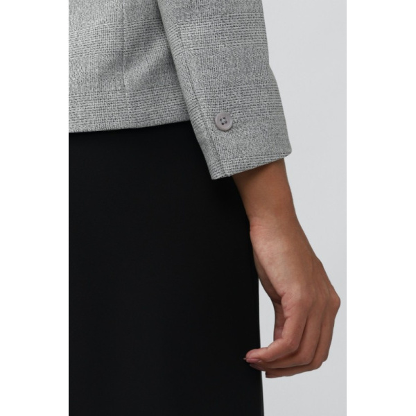 Women Design Single Breasted Formal Blazer (Grey) - Image 6