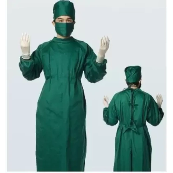 surgical reusable cotton gown 1 set of gown mask head cap green original imafyy67t8p66n6b