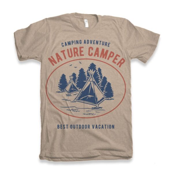 Nature Camper Tshirt silk screen printing designs